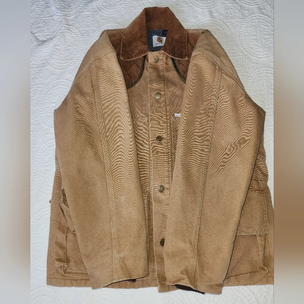Carhartt Vintage Shooting Jacket Men L Corduroy Hunting Patches Blanket Lined - Picture 9 of 14
